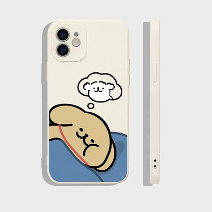 Funny Cartoon Dog Couple Phone Case for IPhone