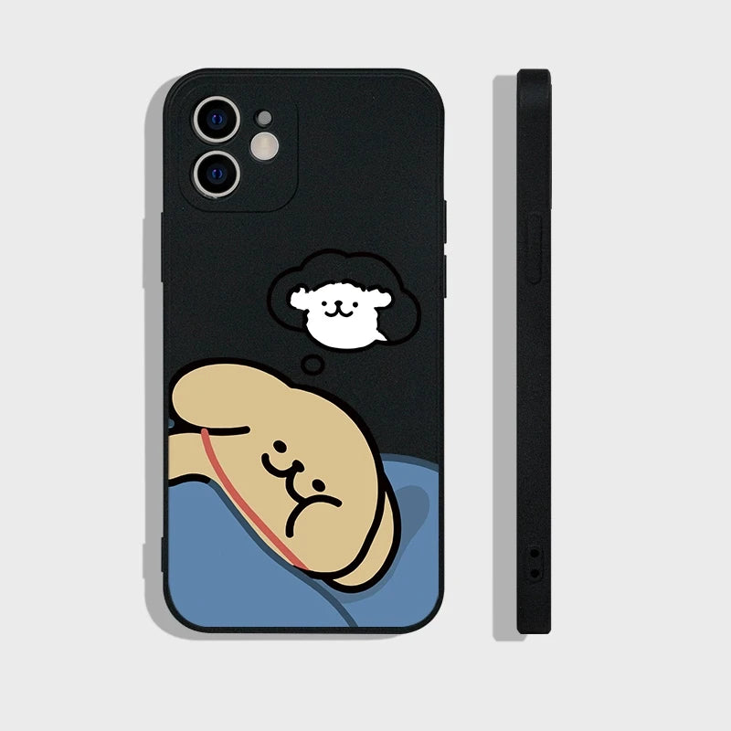 Funny Cartoon Dog Couple Phone Case for IPhone