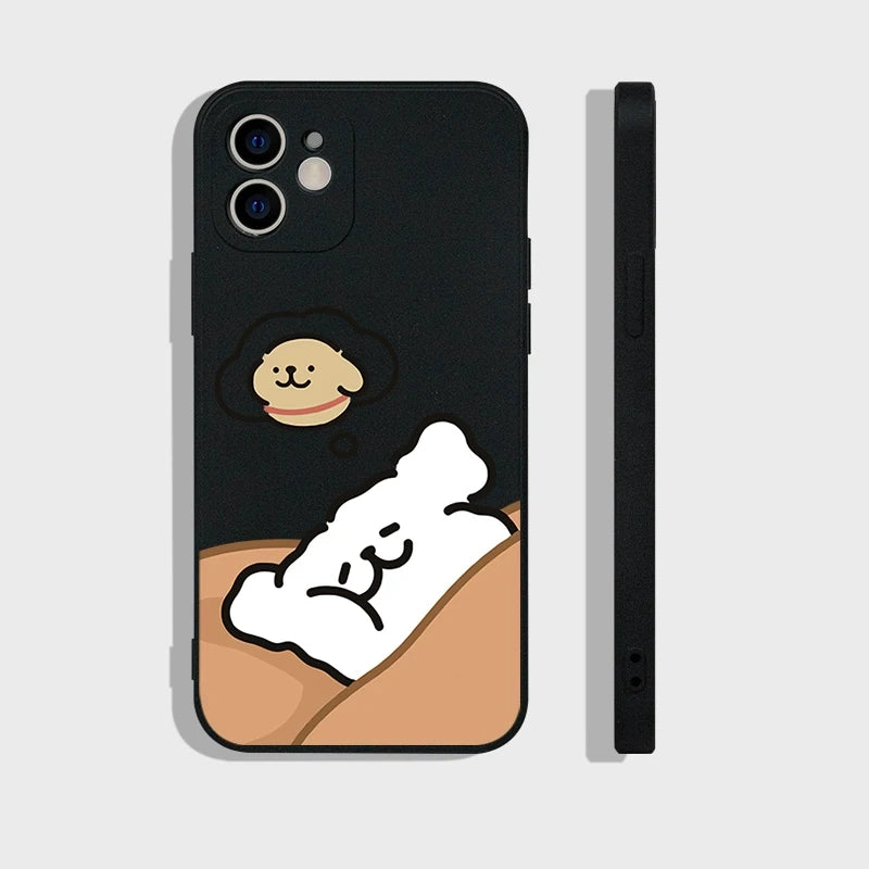 Funny Cartoon Dog Couple Phone Case for IPhone