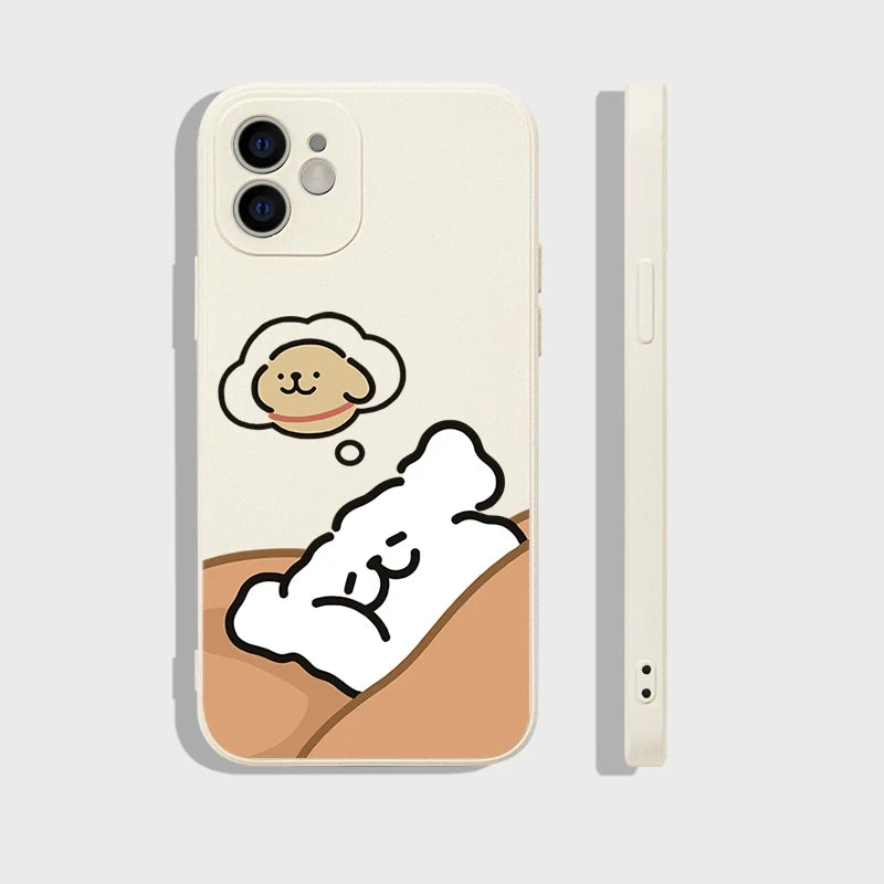 Funny Cartoon Dog Couple Phone Case for IPhone