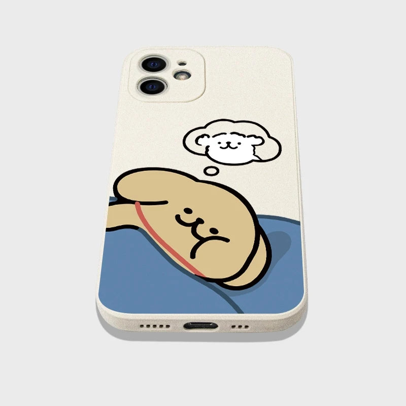 Funny Cartoon Dog Couple Phone Case for IPhone